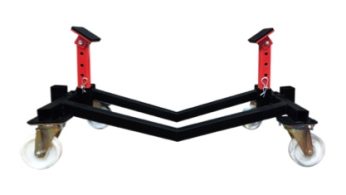 Adjustable boat dollies with high-strength construction and corrosion-resistant coating.